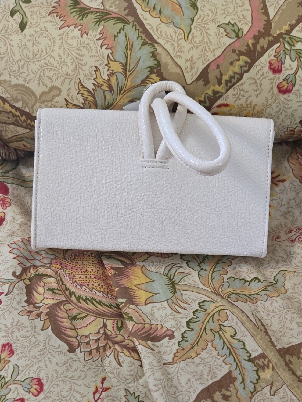 Dune London White Textured Wristlet Clutch